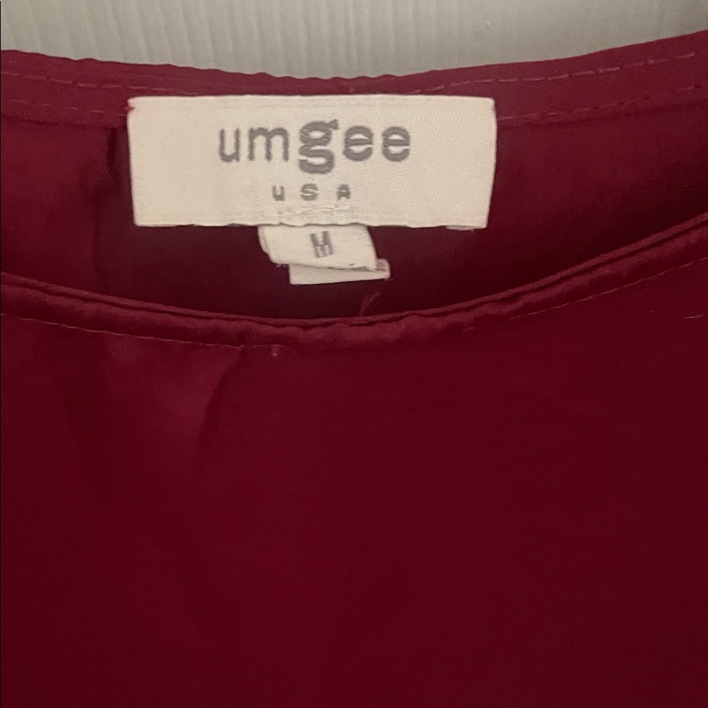 Umgee Deep Red Women's Blouse - Picture 3 of 8